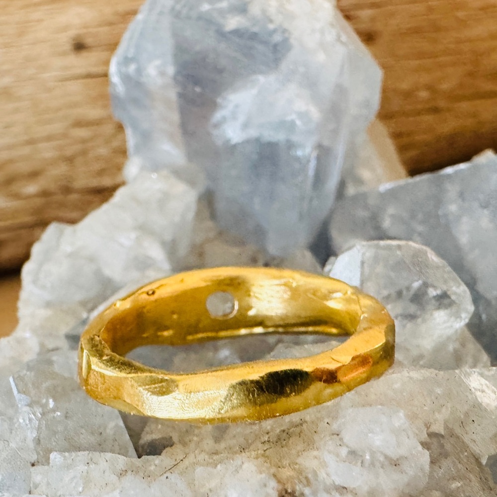 Diamond slice ring gold vermeil size 7 - Picture 3 of 5